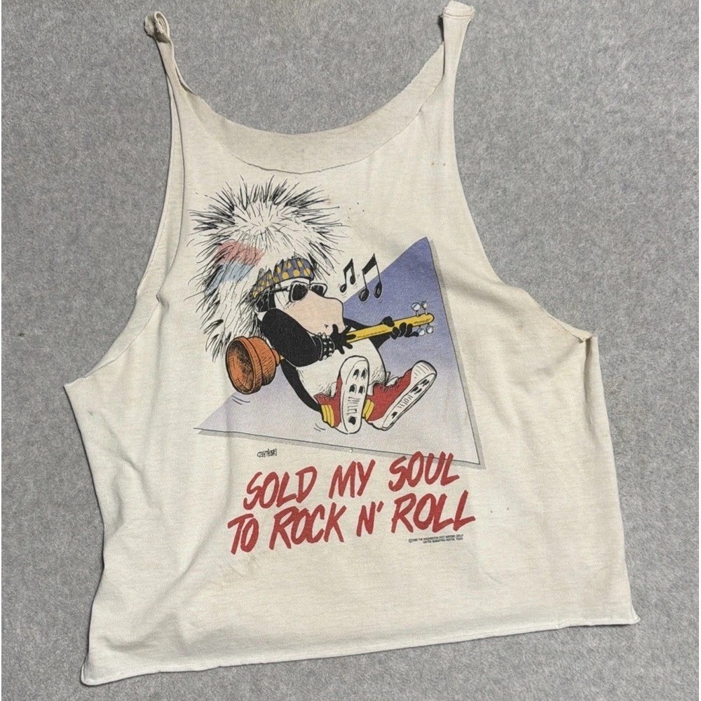 Vintage 1986 Bloom County Opus Shirt  Rock N Roll Cut Tank Tee Size S
